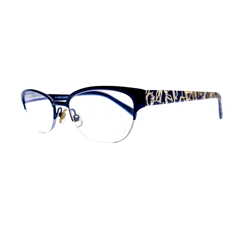 Kate Spade NY Black Metal Eyeglasses W Swirl Print Temples Shayla 0W33 49 17 135